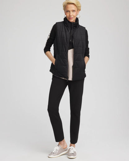 Chico's Women | Zenergy® Reversible Velvet Puffer Vest BLACK