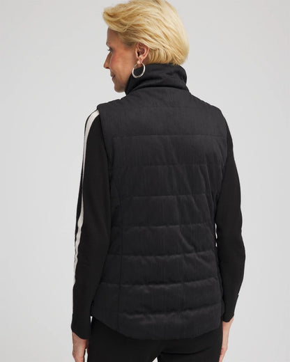 Chico's Women | Zenergy® Reversible Velvet Puffer Vest BLACK