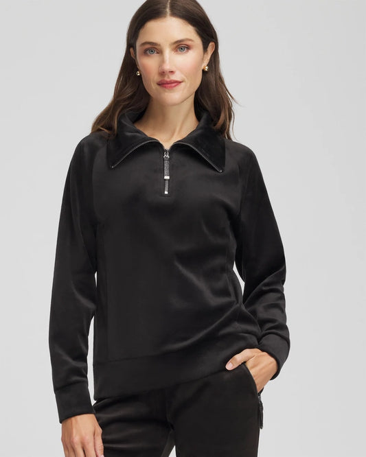 Chico's Women | Zenergy® Velour Pullover BLACK