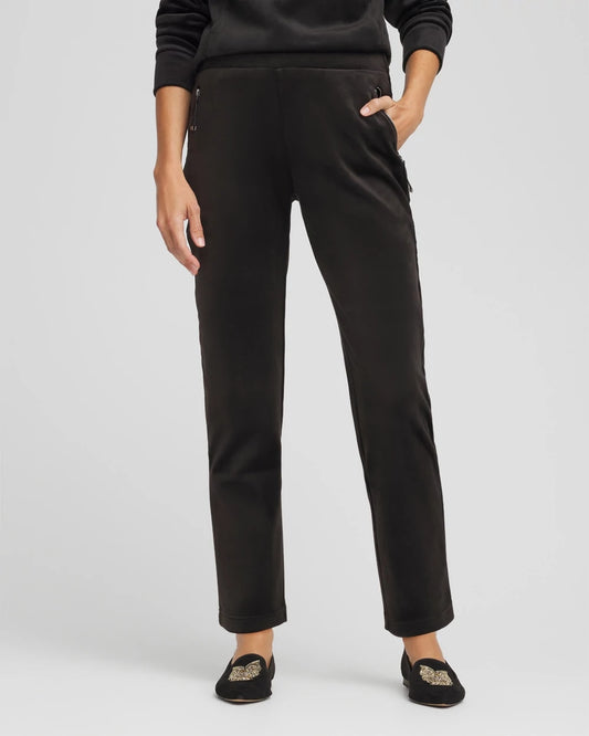 Chico's Women | Zenergy® Velour Tapered Ankle Pants BLACK