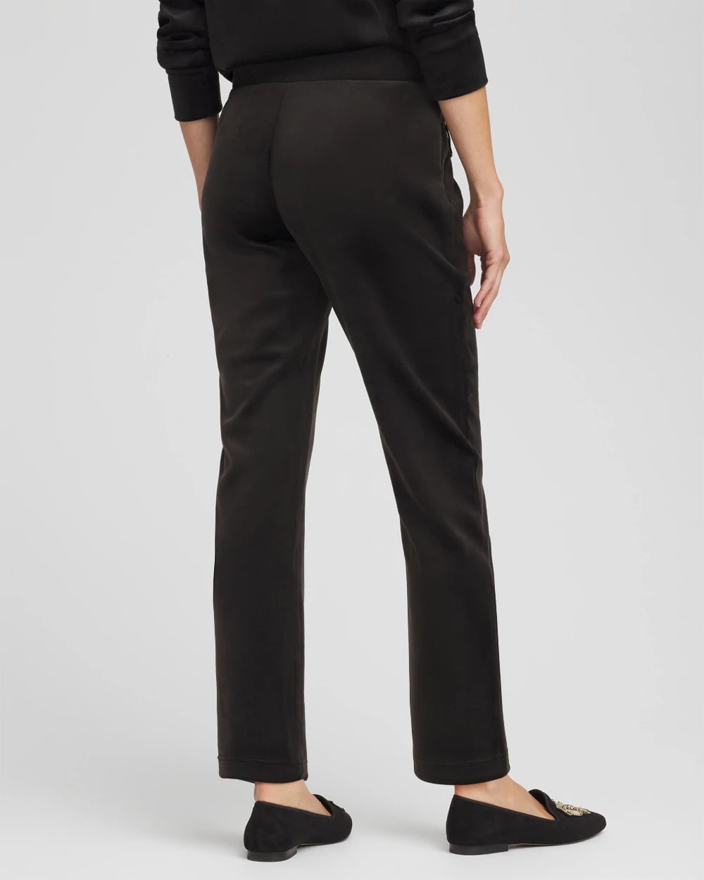 Chico's Women | Zenergy® Velour Tapered Ankle Pants BLACK