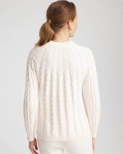 Chico's Women | Zenergy® Luxe Cable Sweater ENGLISH CREAM