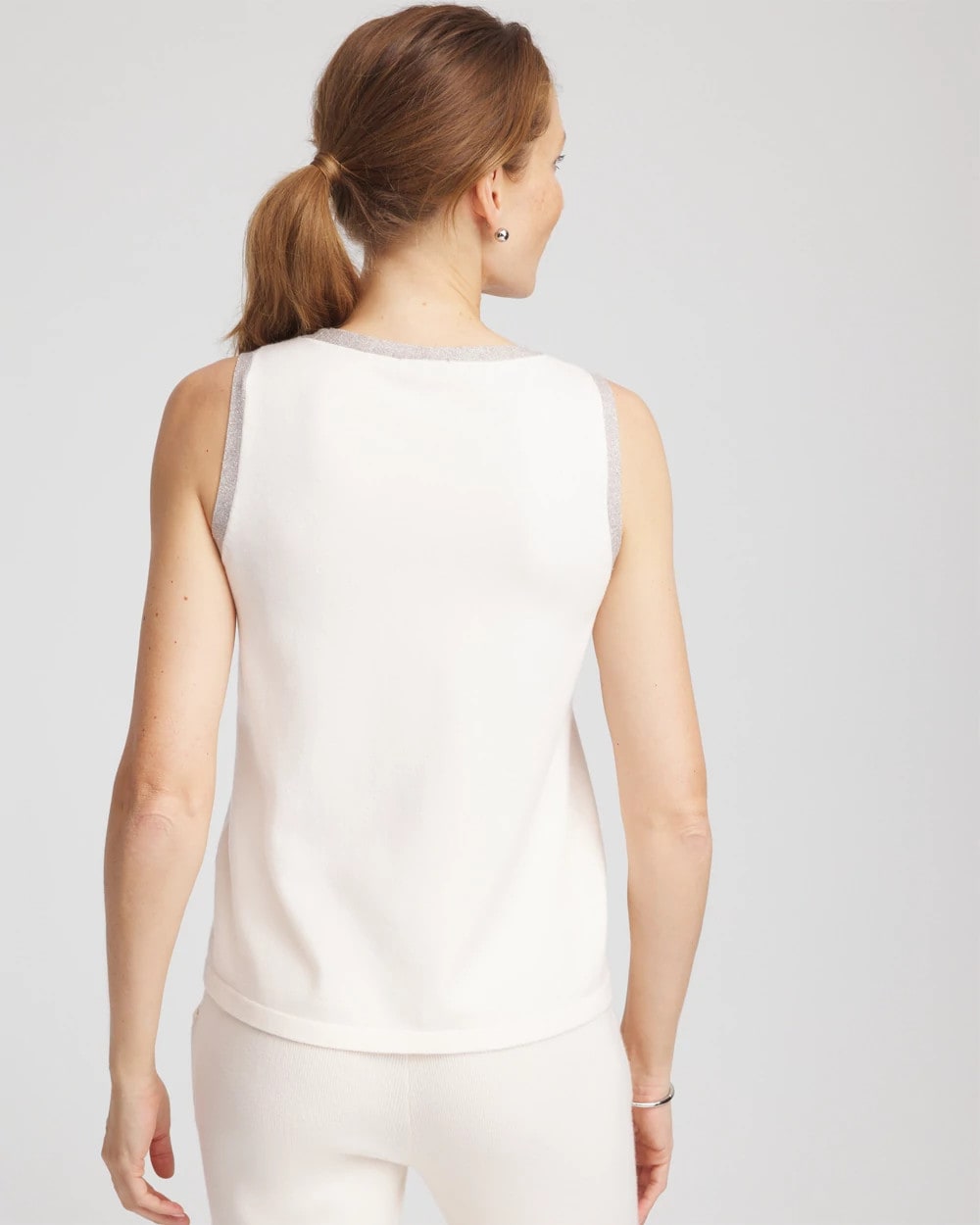 Chico's Women | Zenergy® Luxe Metallic Trim Tank ENGLISH CREAM