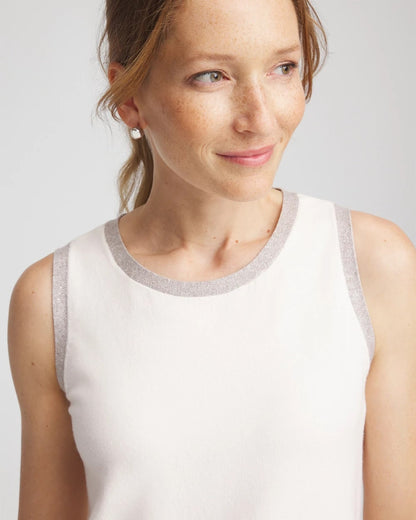 Chico's Women | Zenergy® Luxe Metallic Trim Tank ENGLISH CREAM