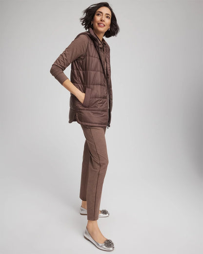 Chico's Women | Zenergy® Quilted Hooded Vest WALNUT