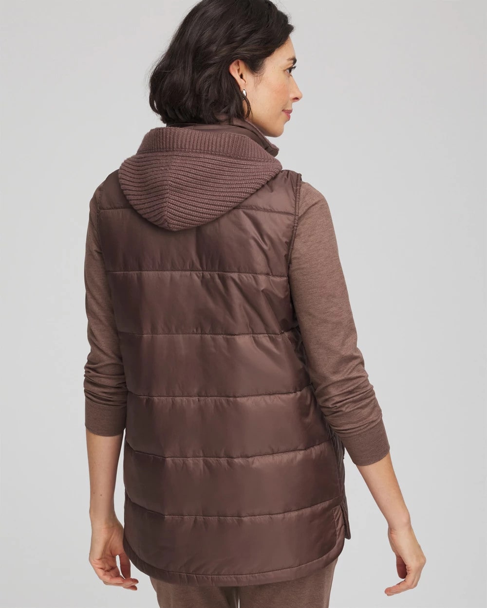 Chico's Women | Zenergy® Quilted Hooded Vest WALNUT