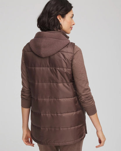 Chico's Women | Zenergy® Quilted Hooded Vest WALNUT