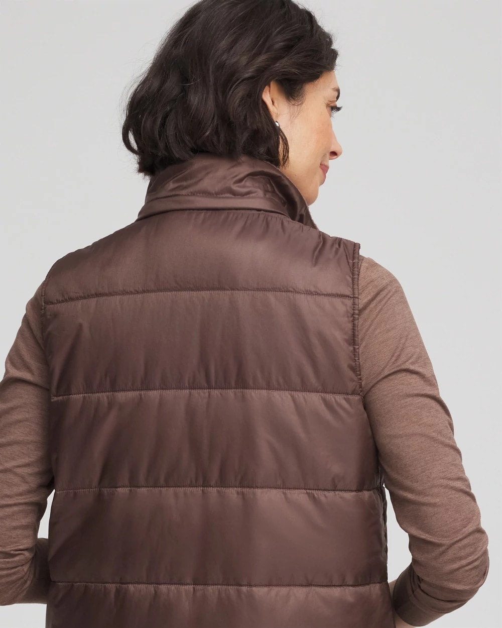 Chico's Women | Zenergy® Quilted Hooded Vest WALNUT