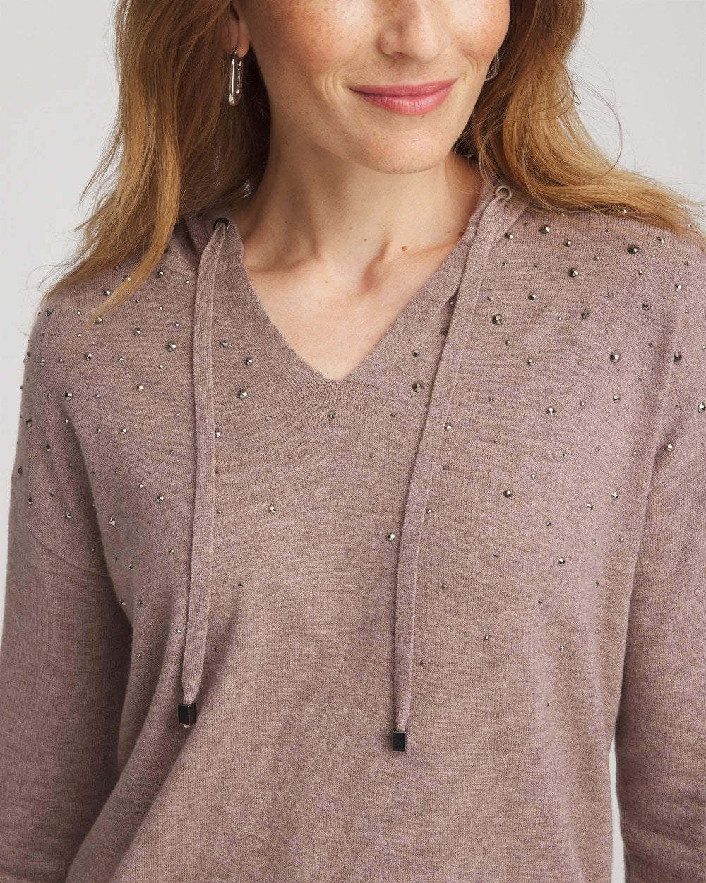 Chico's Women | Zenergy® Luxe Rhinestone Sweater TAUPE HEATHER
