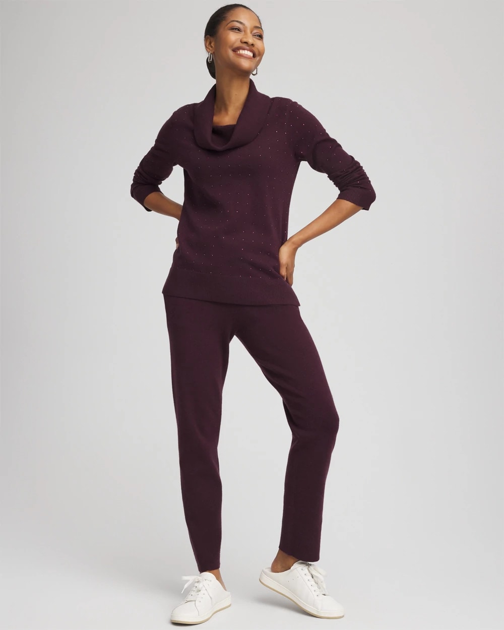 Chico's Women | Zenergy® Luxe Diamante Cowlneck Tunic NIGHT BLOOM