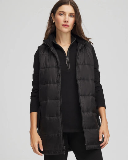 Chico's Women | Zenergy® Quilted Hooded Vest BLACK