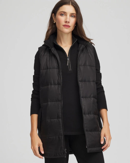 Chico's Women | Zenergy® Quilted Hooded Vest BLACK