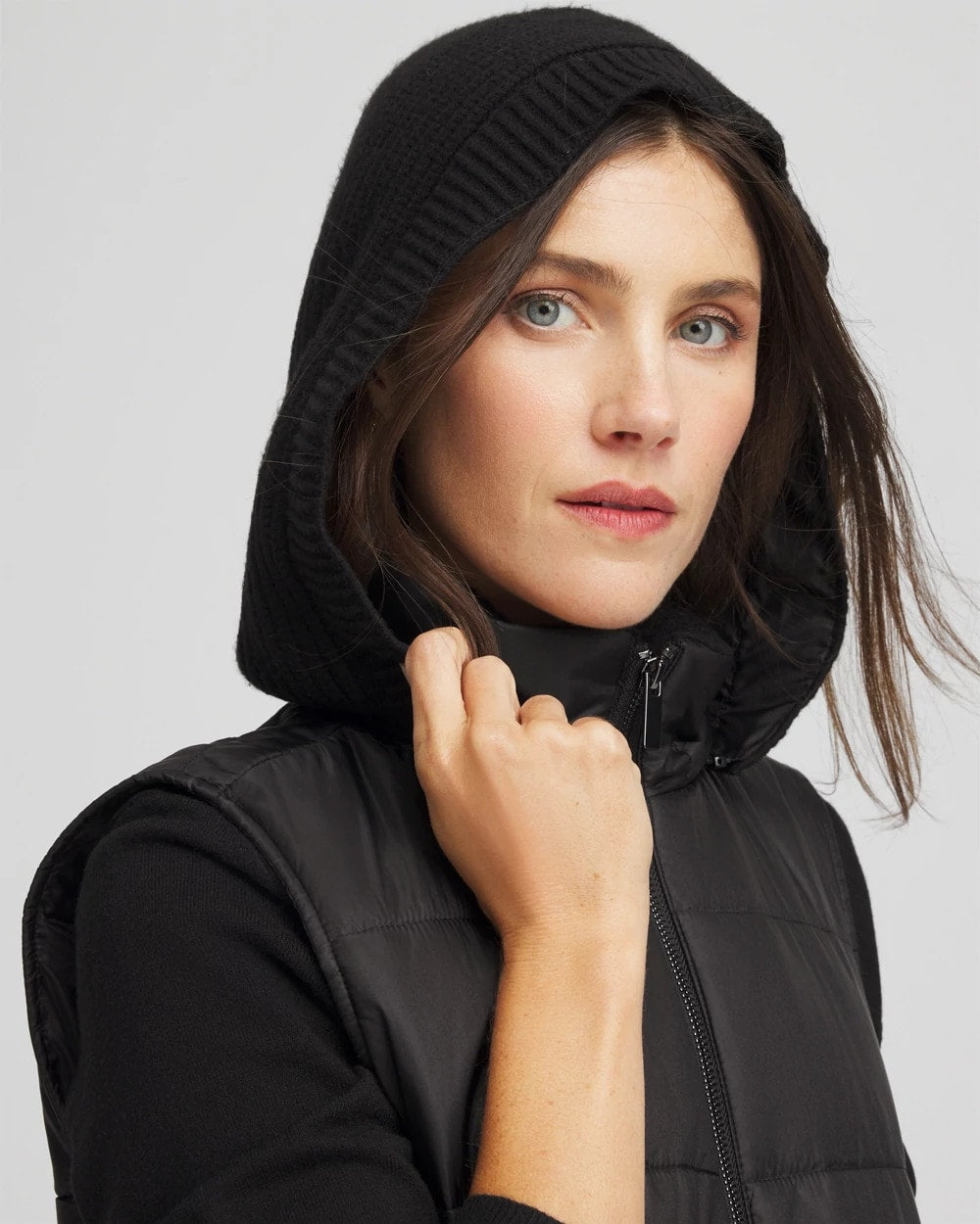 Chico's Women | Zenergy® Quilted Hooded Vest BLACK