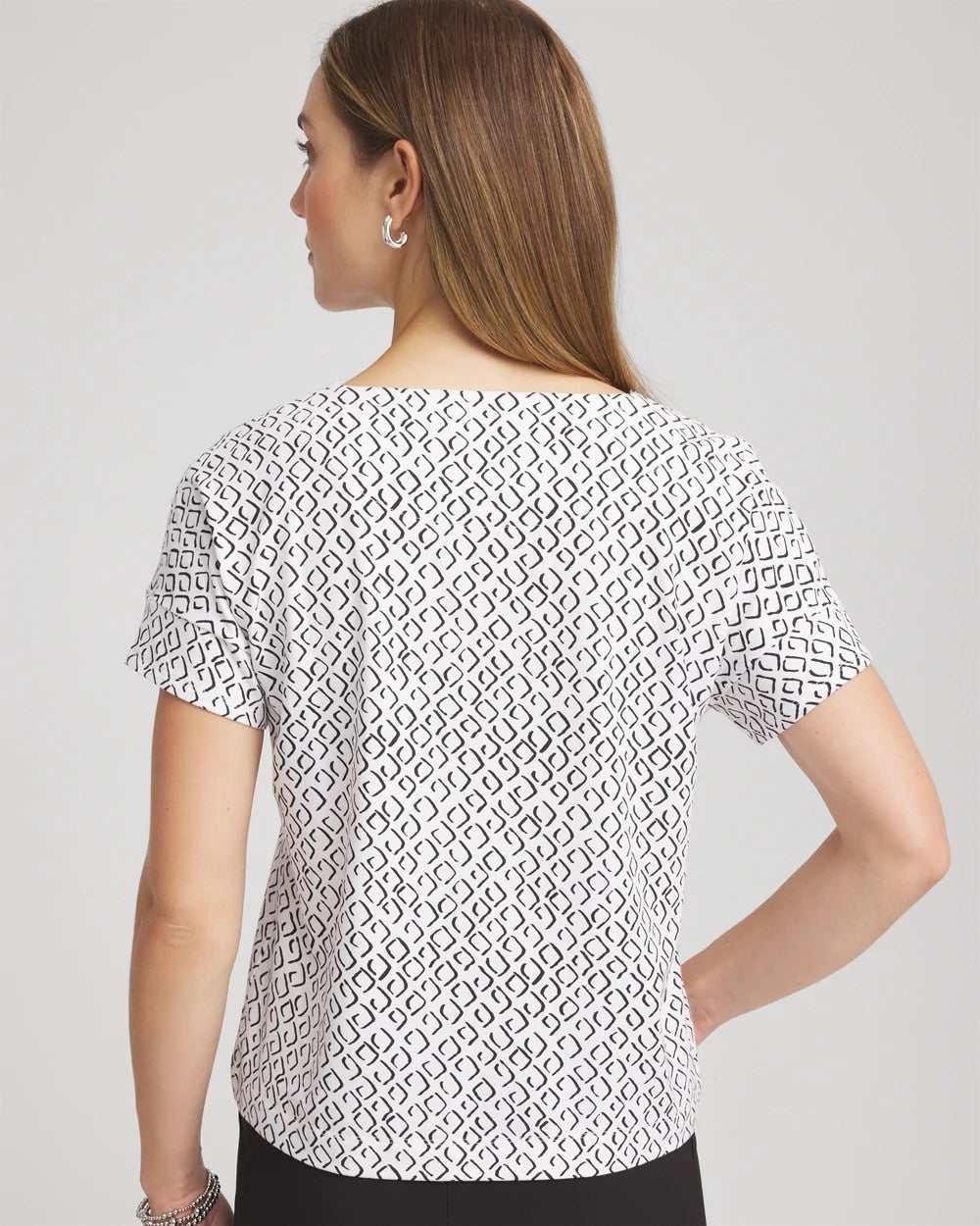 Chico's Women | Zenergy® UPF Geo-Print Dolman Top BLACK