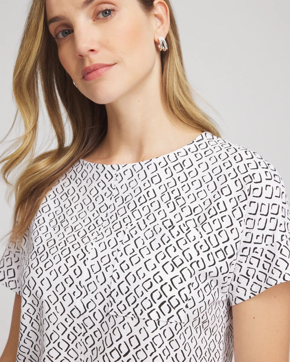 Chico's Women | Zenergy® UPF Geo-Print Dolman Top BLACK
