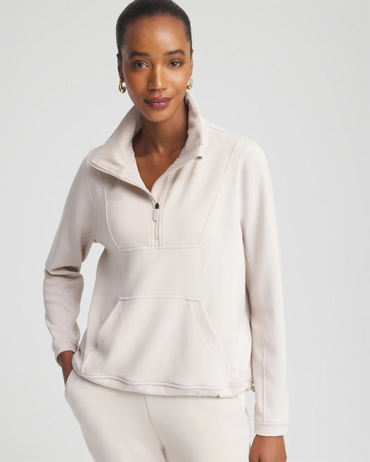 Chico's Women | Zenergy® Ribbed Sweatshirt SMOKEY TAUPE