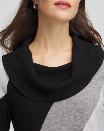 Chico's Women | Zenergy® Luxe Intarsia Cowlneck Top FROSTED GRAY HEATHER