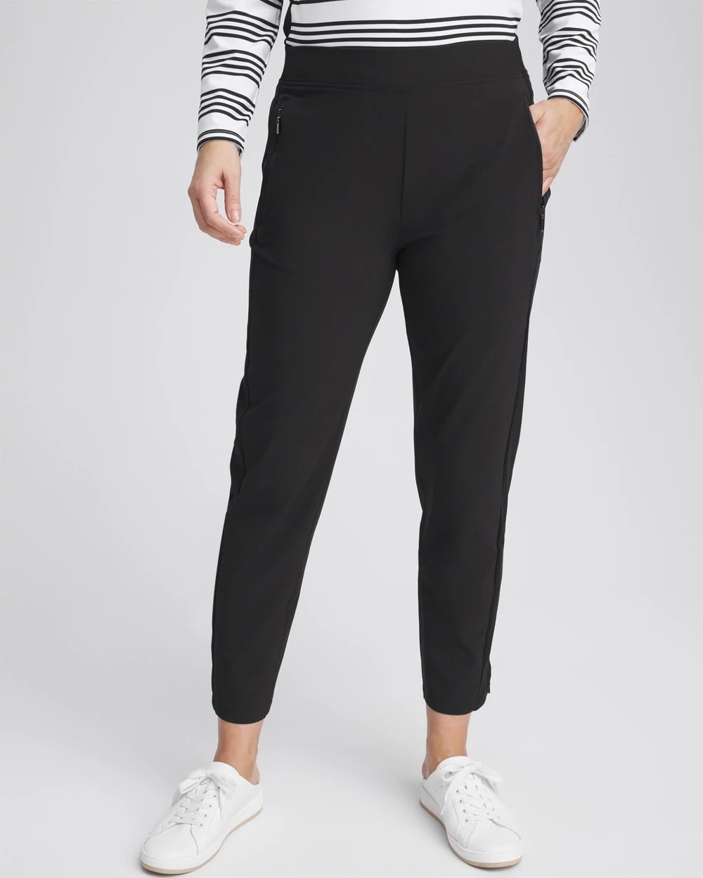 Chico's Women | Zenergy® UPF Rib Mix Ankle Pants BLACK