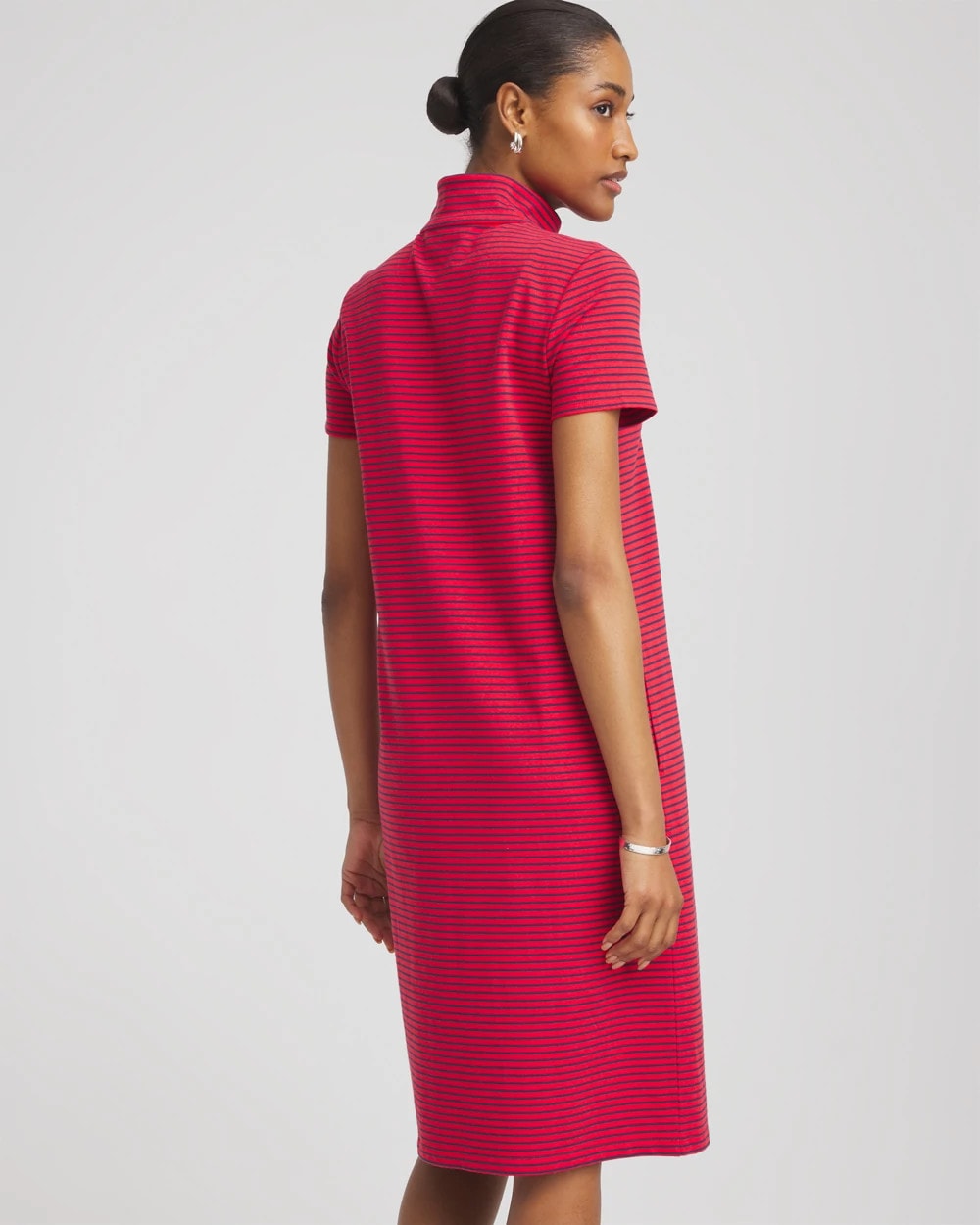 Chico's Women | Zenergy® UPF Knit Stripe Half-Zip Dress RED GLOW