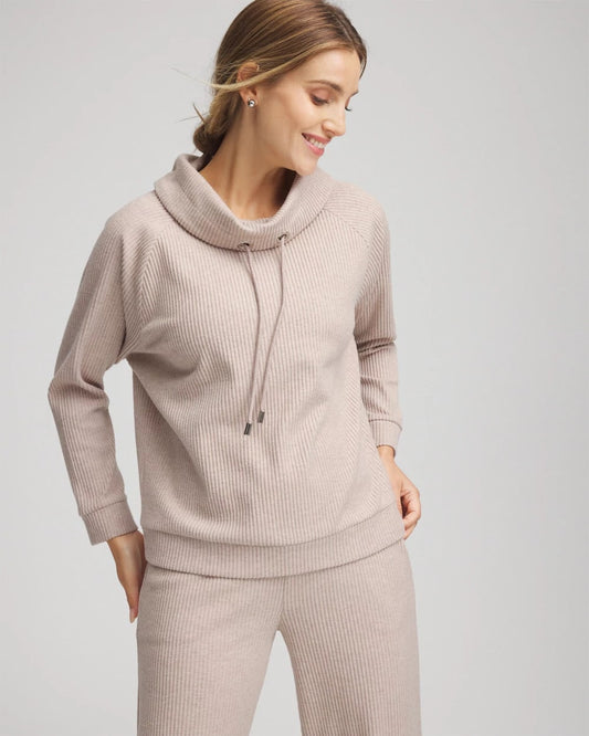 Chico's Women | Zenergy® Soft Brushed Pullover LIGHT TAUPE HEATHER