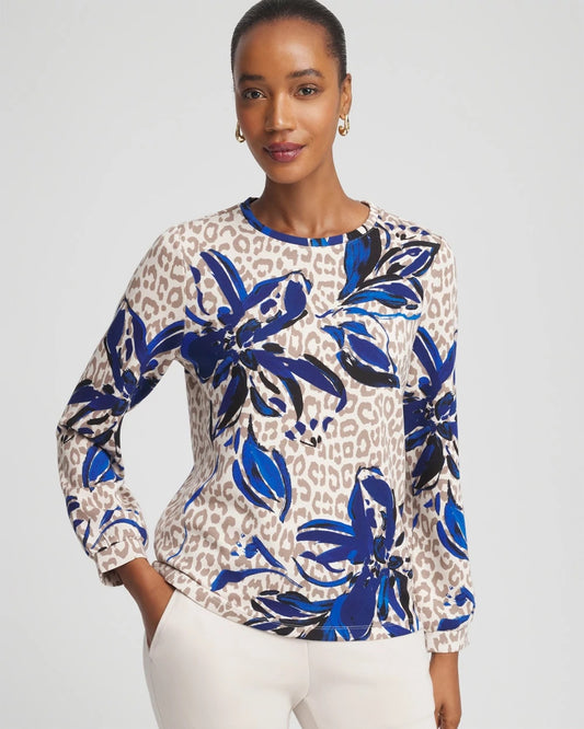 Chico's Women | Zenergy® Soft Animal Print Top SMOKEY TAUPE