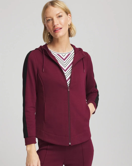 Chico's Women | Zenergy® Double-Knit Contrast Jacket DEEP CHIANTI