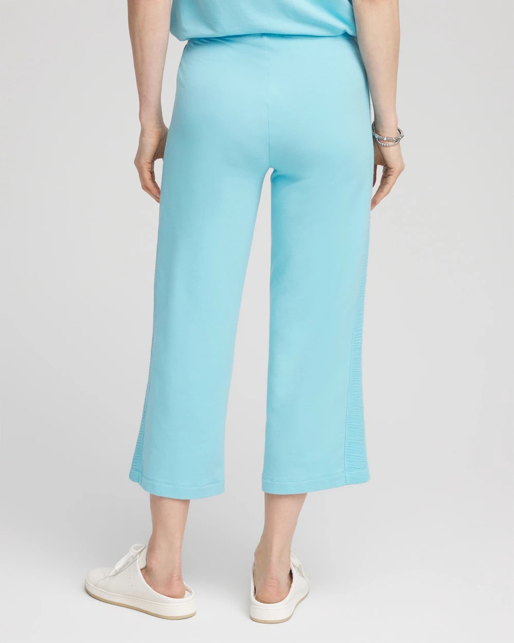 Chico's Women | Zenergy® French Terry Gauze-Inset Cropped Pants PARADISO BLUE
