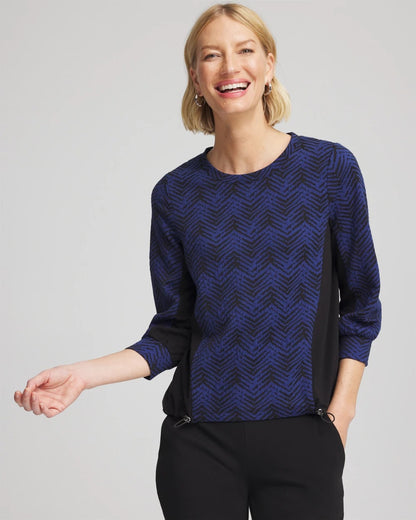 Chico's Women | Zenergy® Jacquard Bungee Top DARK HARBOR