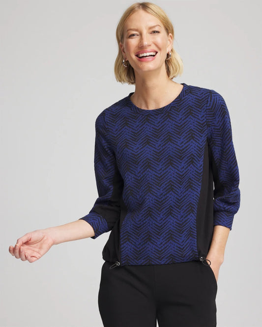 Chico's Women | Zenergy® Jacquard Bungee Top DARK HARBOR