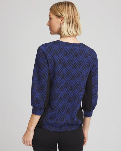 Chico's Women | Zenergy® Jacquard Bungee Top DARK HARBOR
