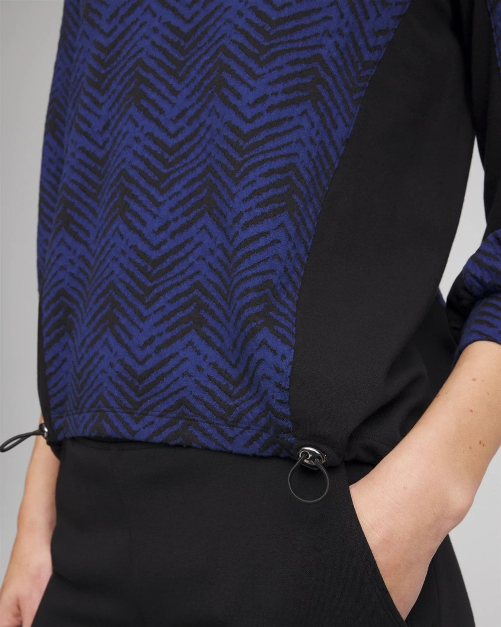 Chico's Women | Zenergy® Jacquard Bungee Top DARK HARBOR