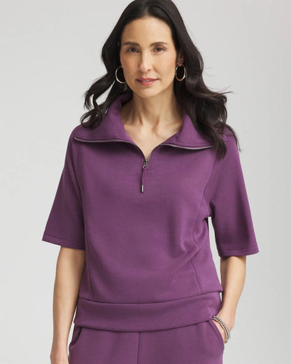 Chico's Women | Zenergy® Soft Half-Zip Top WASHED GRAPE