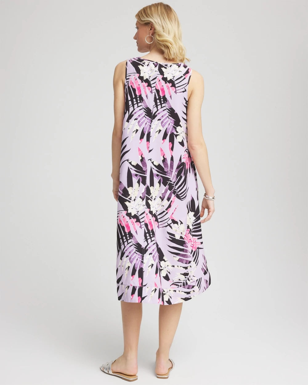 Chico's Women | Zenergy® Floral Palms Lightweight Midi Dress VIOLET AURA
