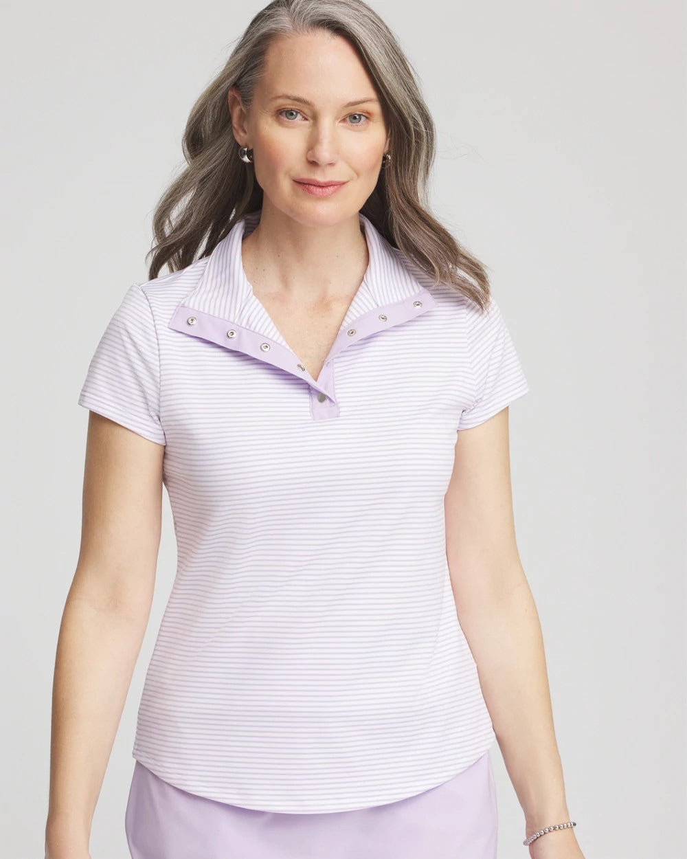Chico's Women | Zenergy® Striped UPF Short-Sleeve Top VIOLET AURA