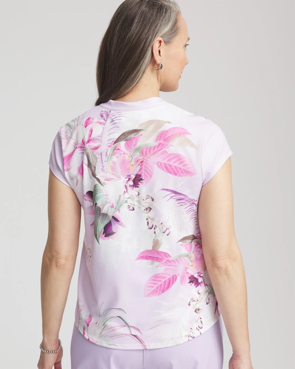 Chico's Women | Zenergy® UPF Floral Polo VIOLET AURA