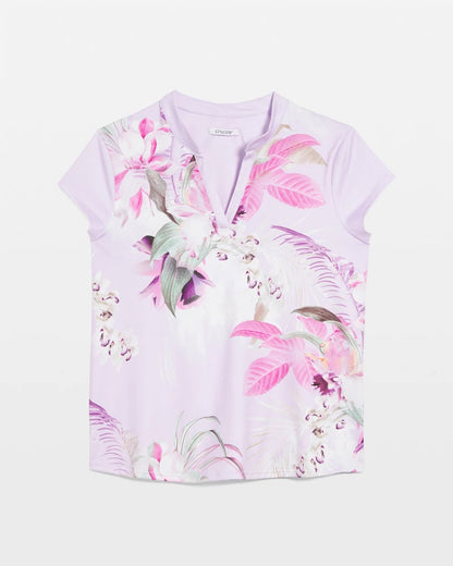 Chico's Women | Zenergy® UPF Floral Polo VIOLET AURA