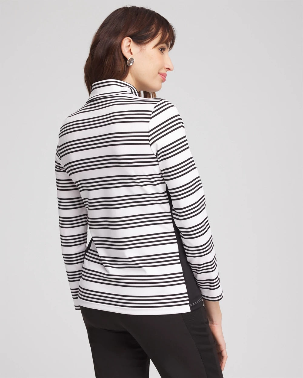 Chico's Women | Zenergy® UPF Stripe Long Sleeve Top BLACK