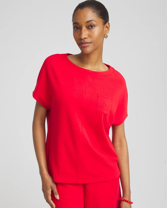 Chico's Women | Zenergy® French Terry Pocket Shirt RED GLOW