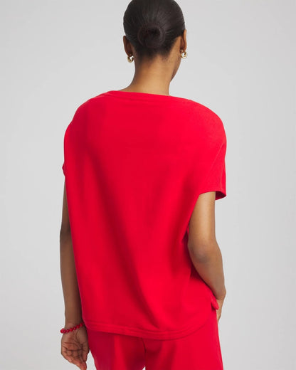 Chico's Women | Zenergy® French Terry Pocket Shirt RED GLOW