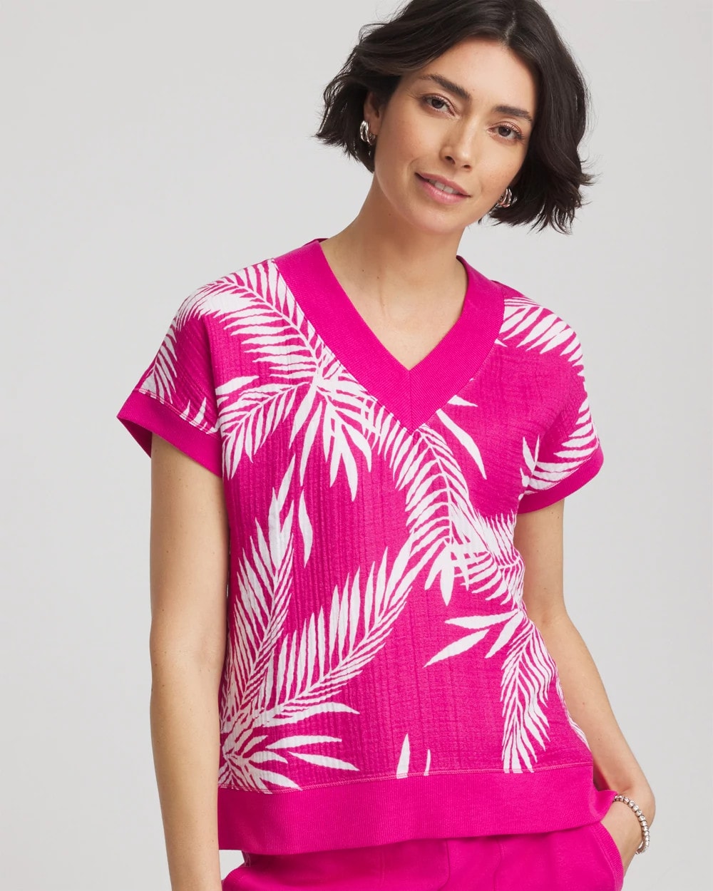 Chico's Women | Zenergy® Tropical Gauze Top CRUSHED BERRIES