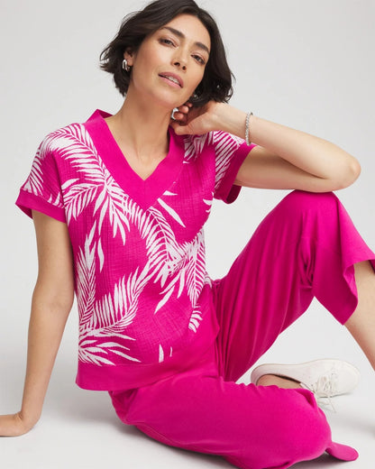 Chico's Women | Zenergy® Tropical Gauze Top CRUSHED BERRIES