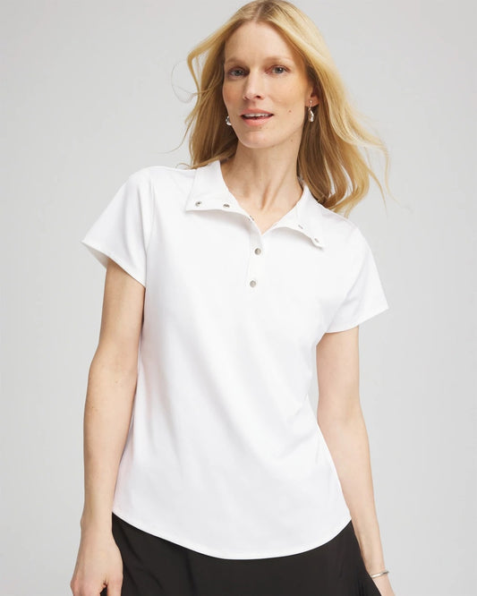 Chico's Women | Zenergy® UPF Mockneck Short-Sleeve Top ALABASTER