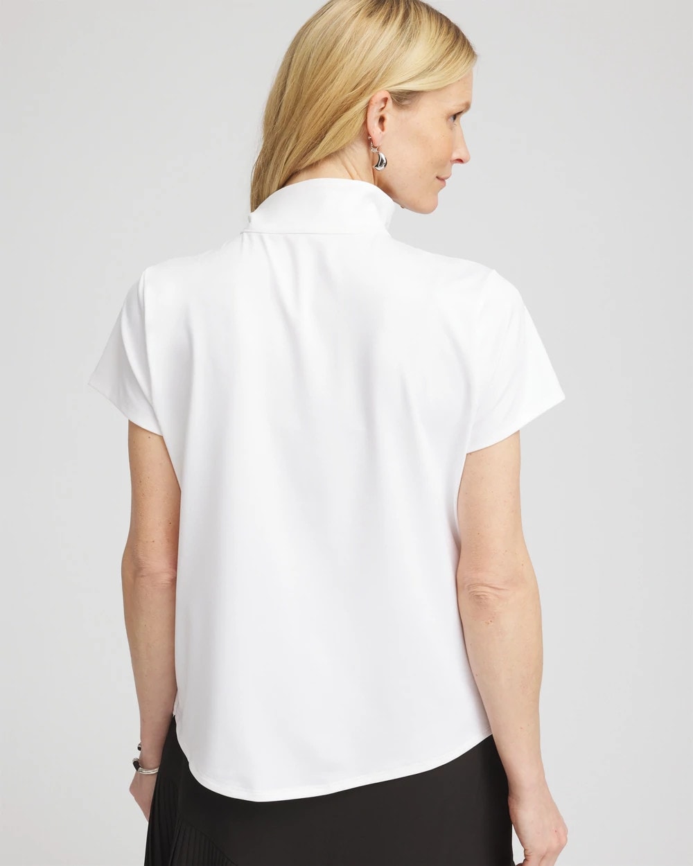 Chico's Women | Zenergy® UPF Mockneck Short-Sleeve Top ALABASTER