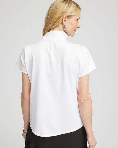 Chico's Women | Zenergy® UPF Mockneck Short-Sleeve Top ALABASTER