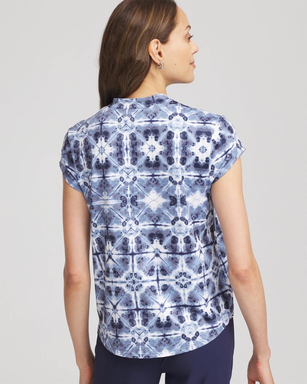 Chico's Women | Zenergy® UPF Printed Polo Top CANYON BLUE