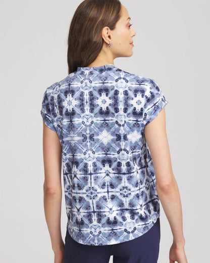 Chico's Women | Zenergy® UPF Printed Polo Top CANYON BLUE