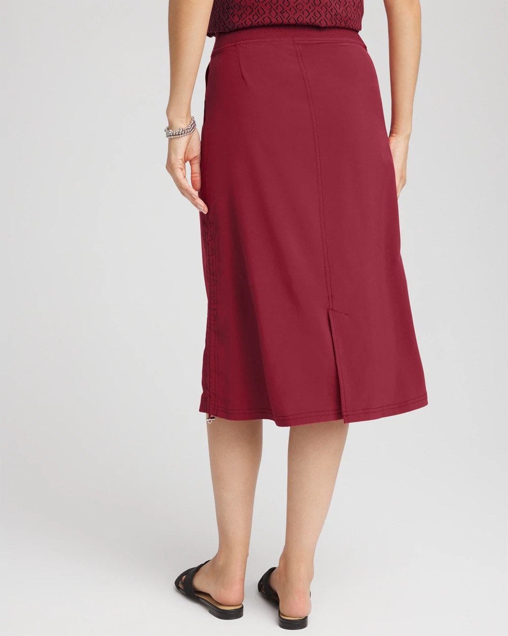 Chico's Women | Zenergy® UPF Bungee-Hem Pull-On Skirt RUSSET RED