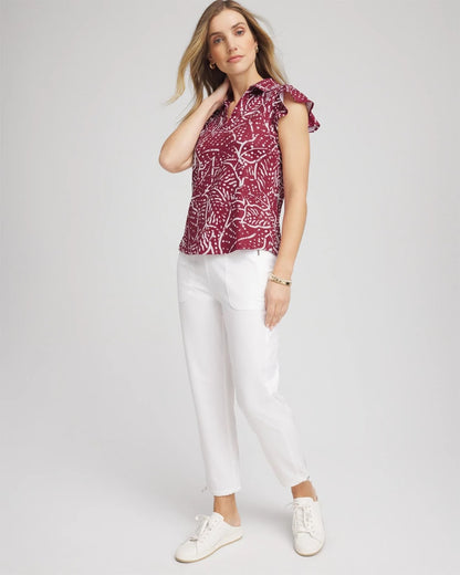 Chico's Women | Zenergy® UPF Printed Polo Top RUSSET RED