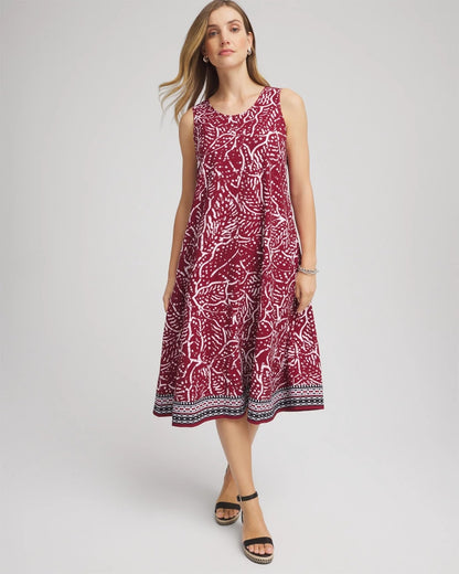 Chico's Women | Zenergy® UPF Printed Midi Sports Dress RUSSET RED