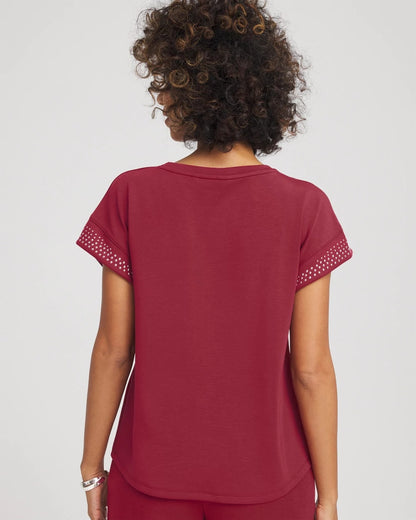 Chico's Women | Zenergy® Embellished Short-Sleeve Top RUSSET RED